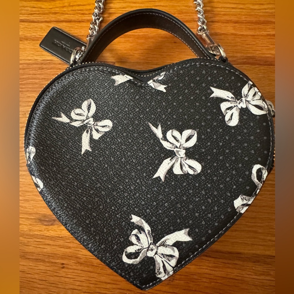 Coach Heart Mini Crossbody Bag with Bow Print - NWT $350 MSRP - Picture 8 of 11